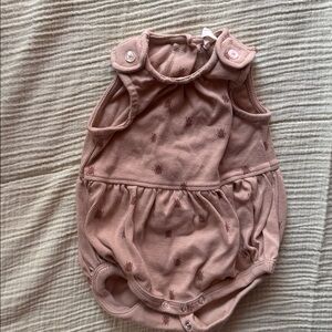 Kate Quinn Tan Baby Romper bubble with beetle bug